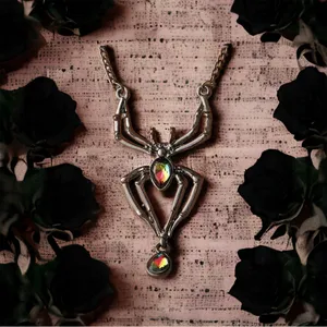 Faux Crystal‎ Spider Halloween Pendant Necklace Gothic Unisex Jewelry thumbnail 3