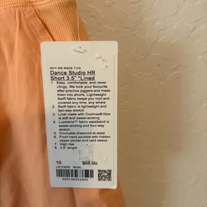 Lululemon Dance Studio High-Rise Short 3.5”. Sold Out Color Rock Melon Sz 10 NWT thumbnail 7