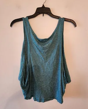 Wet seal oversized green and white tank top size womens large thumbnail 2
