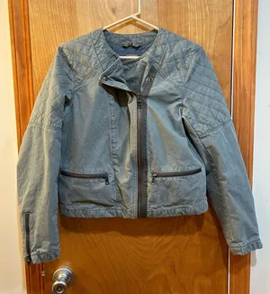 Women’s Gap quilted Canvas Moto Jacket Size 12 thumbnail 1