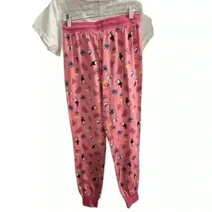 Chelsea Peers Women's XS Pajama Set‎ Tropic Like It's Hot in White and Pink thumbnail 2