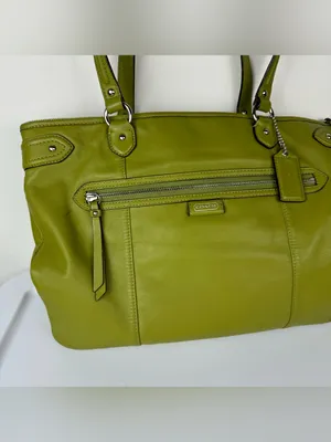 Coach Daisy Emma Green Leather Shoulder Bag Tote thumbnail 5