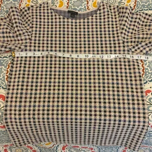Ann Taylor Cream Checkered Blouse Size Small thumbnail 7