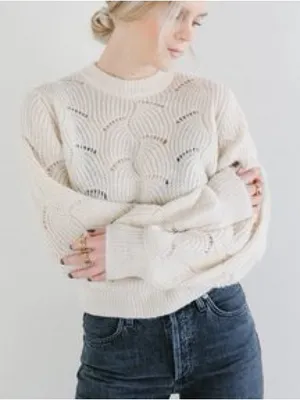 Rolla's Laura Sweater Size Medium / 10 vanilla cream white alpaca knit fall thumbnail 1