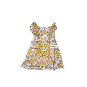 Free People Yara Floral Mini Dress Yellow Ivory Flutter Sleeve Boho thumbnail 5