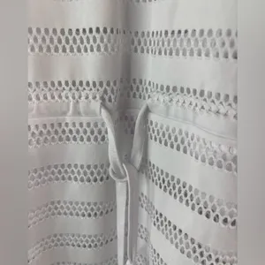 Calvin Klein M White Perforated Pocketed V-Neck Swim Coverup thumbnail 6
