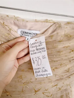 Joanna August • BHLDN Brenda Long Star Gown strapless champagne tulle glitter thumbnail 6