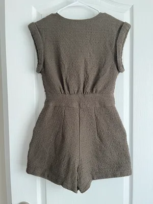 Olive Tweed Romper thumbnail 2