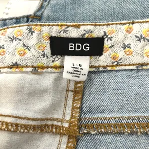 BDG Denim Mini‎ Skirt Asymmetrical Patchwork Striped Floral Size Large thumbnail 5