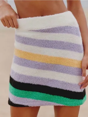 NWT Anthropologie Daily Practice Cozy Stripe Sweater Mini Skirt Small Whimsy thumbnail 1