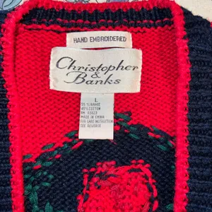 Gorgeous Vintage 1980s/90s Christopher & Banks Hand Embroidered Sweater Vest! thumbnail 6