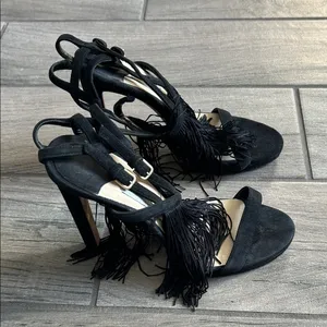 Jimmy Choo Black Fringe Heels thumbnail 4