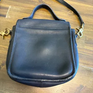 RARE Laura USA Leather Crossbody Natural Leather Solid Brass Collection Black thumbnail 4