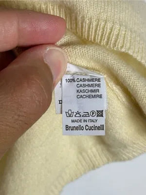Brunello Cucinelli Cashmere Butter Yellow Cashmere Top Sz S thumbnail 4
