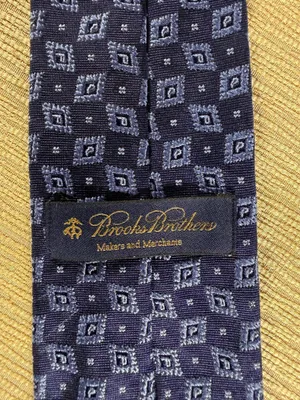 Brooks Brothers Men’s Tie Navy Blue Geometric Makers and Merchants 59.5” thumbnail 5