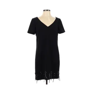 Badgley Mischka Black Fringe Dress‎ Size 4 thumbnail 3