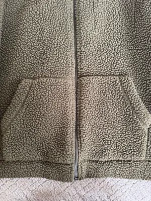 Banana Republic Olive Green Sherpa Zip-Up thumbnail 5
