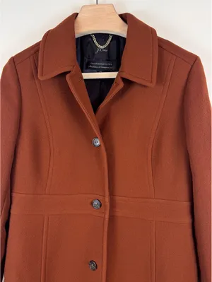 J.Crew Classic Lady Day Coat Dark Amber Italian Wool Thinsulate Size 14 thumbnail 10