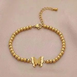 18K Gold Plated Butterfly Charm Bracelet for Women thumbnail 1