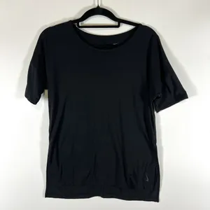 Nike Shirt Women's Small Black‎ Sheer Logo Round Neck Short Sleeve Dri Fit thumbnail 1