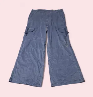 American Eagle Outfitters Wide-Leg Cargo Pants in Slate Blue thumbnail 1