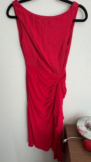 Karen Millen Red‎ Pintuck Draped Ruched Cocktail Dress DN035 S12S US 4 EU 36 thumbnail 1