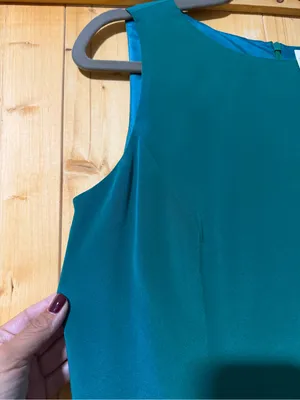NWT- Hugo Buscati Collection 100% Silk Teal Sheath Dress - Size 10 thumbnail 5