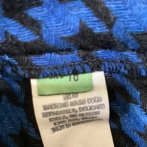 Long Houndstooth Pattern Pencil Skirt Blue Size 10 thumbnail 3