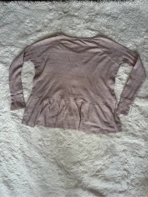 We The Free Mauve Ruffle Henley Top Size M thumbnail 2