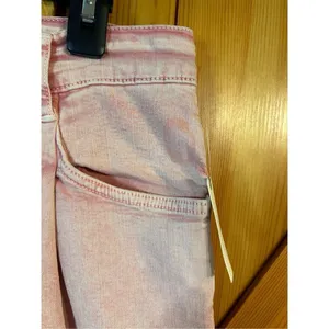 Pilcro and the Letterpress Ultra High-Rise Acid Wash Straight Jeans Pink/Rose 31 thumbnail 5
