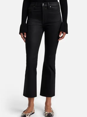 7 For All Mankind High-Waist Slim Kick Coated Jeans Black Sz 24 NWT thumbnail 4