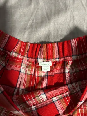 aerie Red Plaid Pleated Mini Skirt Size M thumbnail 4
