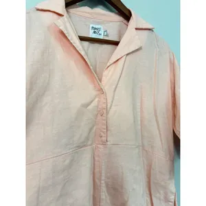 Princess Polly Pink Linen Cotton Blend Short Sleeve Button Front Romper‎ Size 0 thumbnail 5