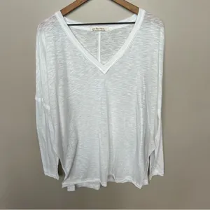 Free People We The Free On My Mind V Neck Dolman Sleeve Relaxed Shirt White Sm thumbnail 5