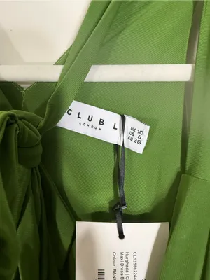 NWT Club L London Hurghada Green Plunge Long Sleeve Maxi Dress Green Size 6 thumbnail 9