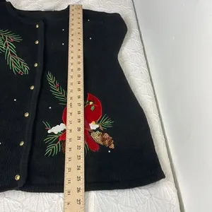 Classic Elements Woman Holiday Sweater Black Cardigan size 20-22W Vintage thumbnail 10