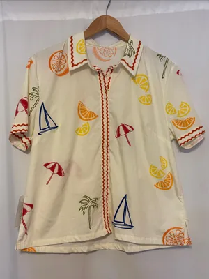 Emily Skort Set Top and Skort Citrus Fruit Beach Umbrella Print size Small NWT thumbnail 4