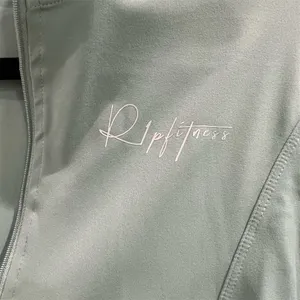 Women's Cropped Zip-Up Track Jacket Green XL Activewear thumbnail 2