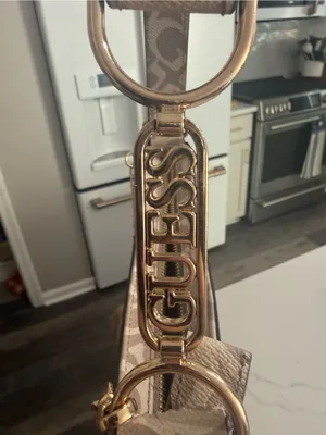 GUESS Y2K Monogram Shoulder Bag with gold chain and charms thumbnail 3