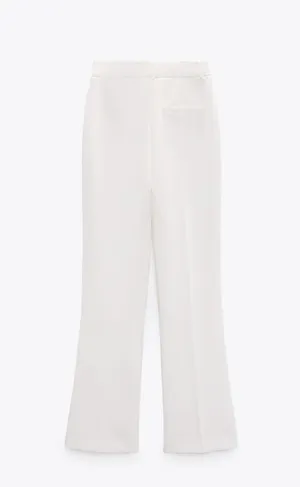 ZARA nwt white straight leg vented pants thumbnail 7