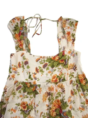 NWT Anthropologie Sleeveless Square-Neck Maxi in Orange Floral Motif Dress M thumbnail 5