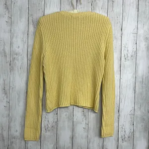 TJ Maxx Yellow Long Sleeve Cable Knit Pullover Bright Warm Colorful Sweater thumbnail 2