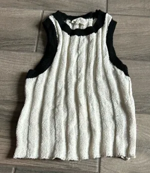 Creaman sweater tank top Black thumbnail 1