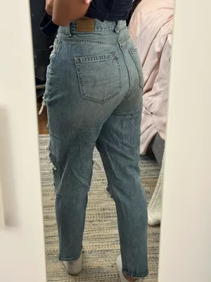 American Eagle highest rise ripped mom jean thumbnail 2