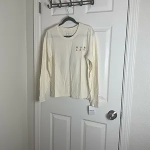 Hurley Split Level Classic Crew Long Sleeve T-Shirt Cream / Size Large thumbnail 5