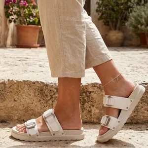 Indigo rd Women's Cream Double-Buckle Slide Sandals Size 8.5 EUC thumbnail 1