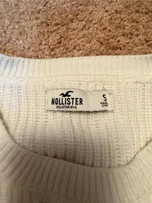 Hollister White Cropped Ribbed Sweater thumbnail 3