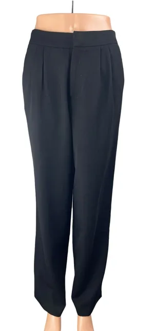 WAYF Women's Black High Rise Pleated Straight Leg Trousers Dress Pants Size XS thumbnail 1