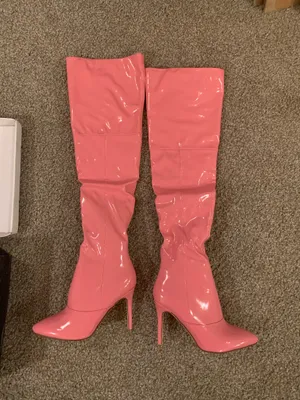FSJ Pink High Heel Boots Size 6 thumbnail 4