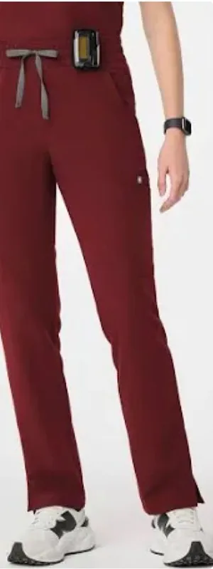 FIGS Yola High Waisted Scrub Pants Burgundy XS Tall thumbnail 1